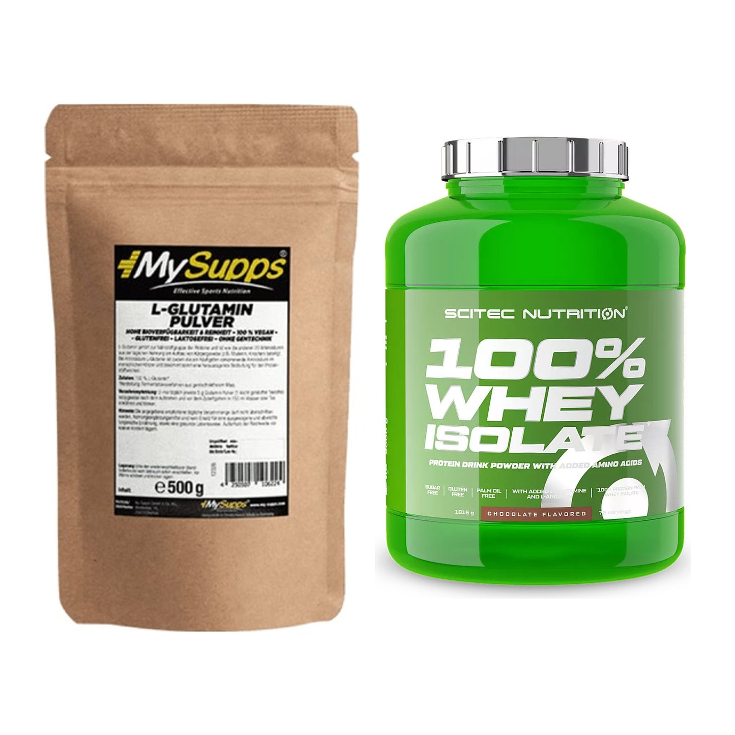 Regenerations-Duo: MySupps Glutamine + Scitec Whey Isolate – alle enthaltenen Artikel