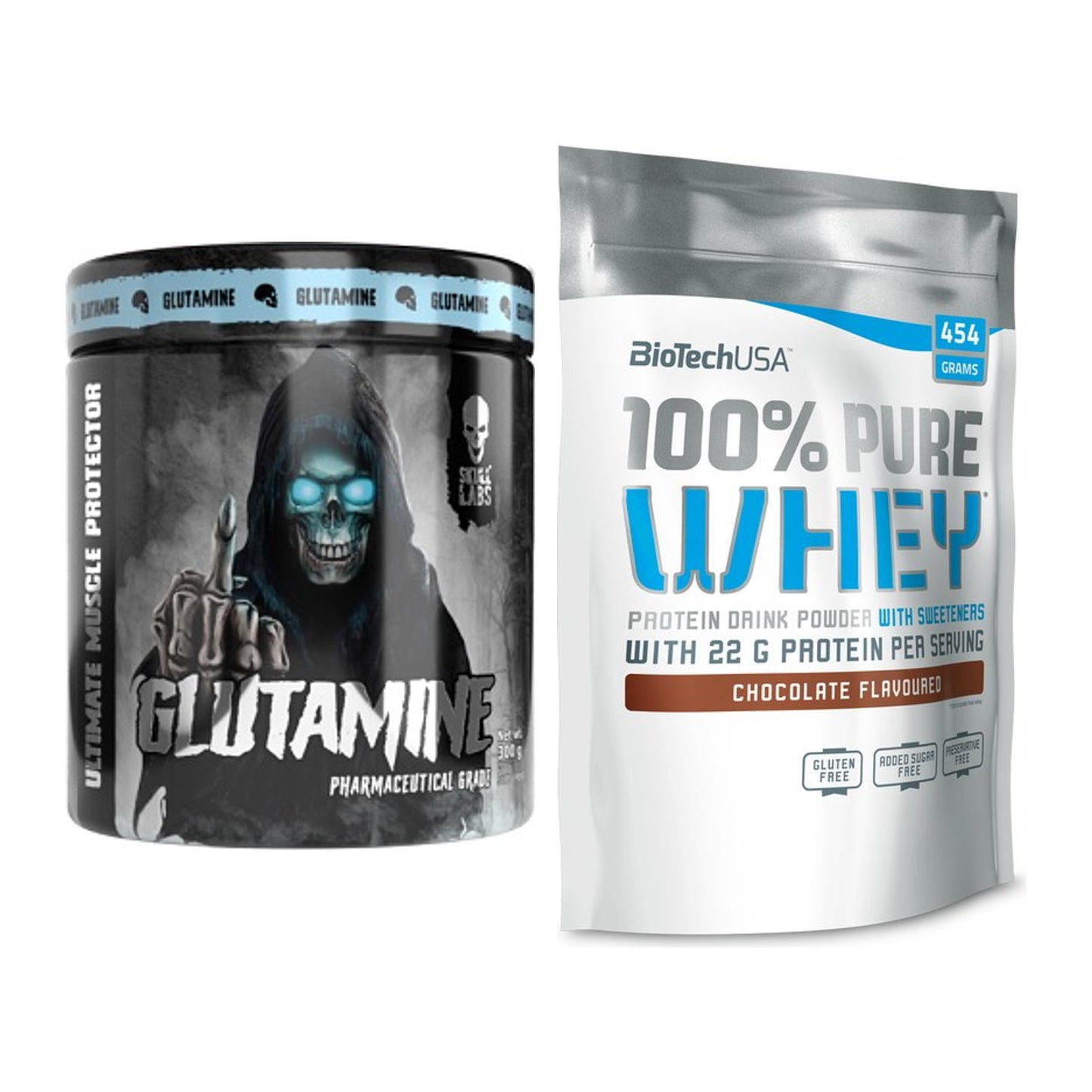 Regenerations-Duo: Skull Labs Glutamine + BioTech 100% Pure Whey – alle enthaltenen Artikel