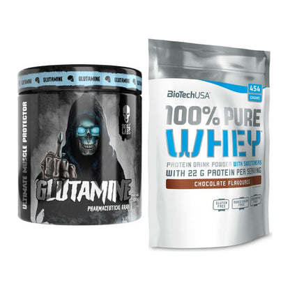 Regenerations-Duo: Skull Labs Glutamine + BioTech 100% Pure Whey – alle enthaltenen Artikel