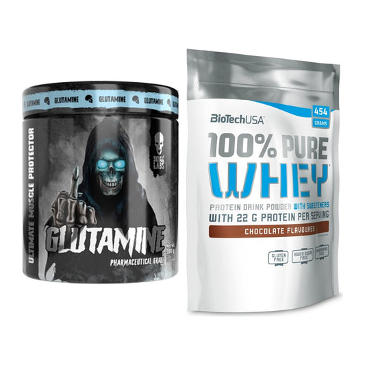 Regenerations-Duo: Skull Labs Glutamine + BioTech 100% Pure Whey – alle enthaltenen Artikel