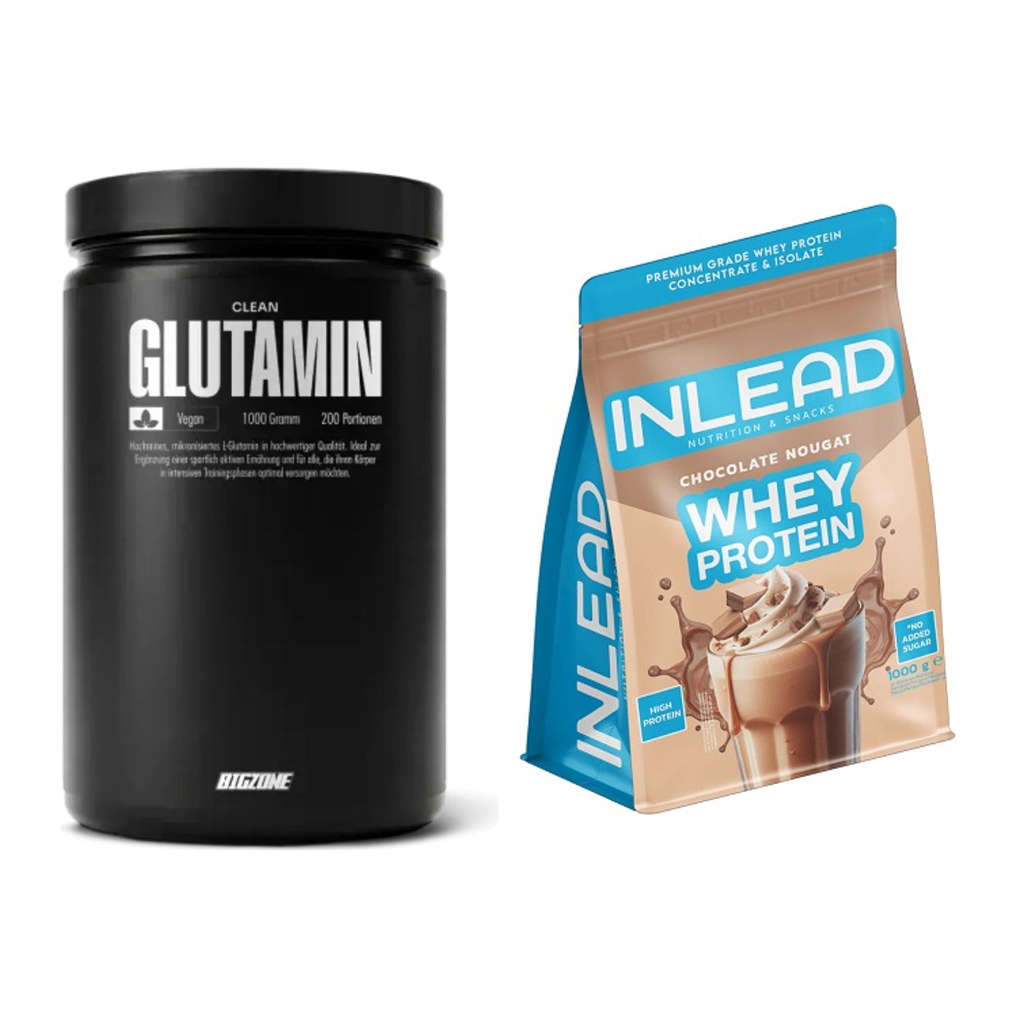 Regenerations-Duo: Big Zone Glutamin + INLEAD Whey Protein – alle enthaltenen Artikel
