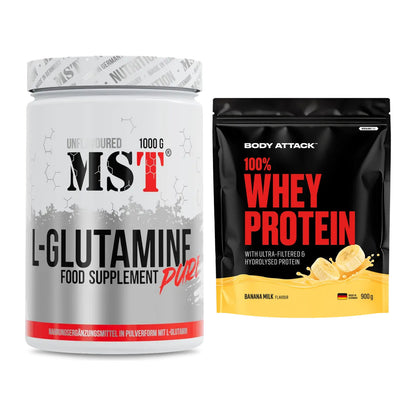 Regenerations-Duo: MST Glutamine + Body Attack 100% Whey Protein – alle enthaltenen Artikel