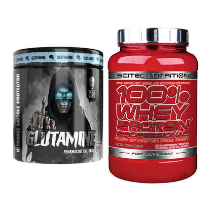Regenerations-Duo: Skull Labs Glutamine + Scitec 100% Whey – alle enthaltenen Artikel