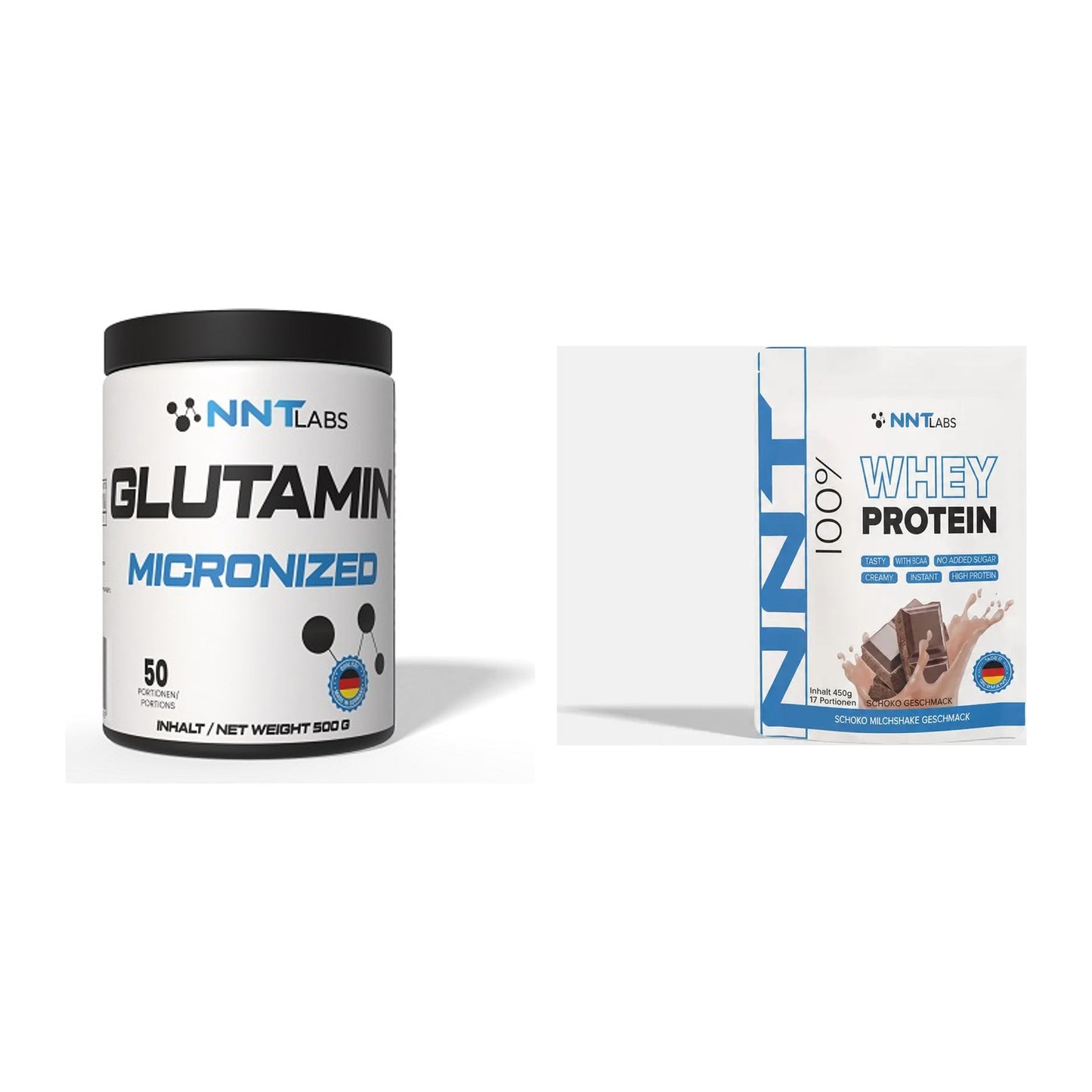 Regenerations-Duo: NNT Glutamin + NNT Whey – alle enthaltenen Artikel