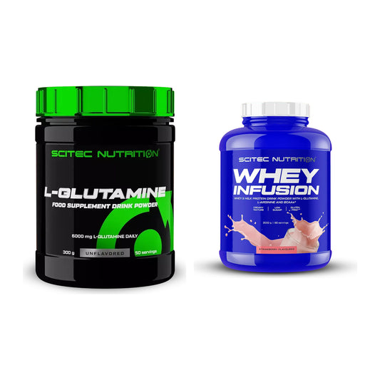 Regenerations-Duo: Scitec L-Glutamin + Scitec Whey Infusion – alle enthaltenen Artikel