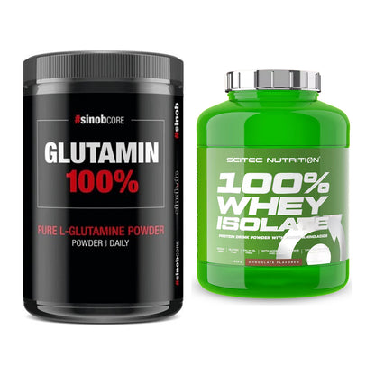 Regenerations-Duo: Sinob Core L-Glutamin + Scitec Whey Isolate – alle enthaltenen Artikel