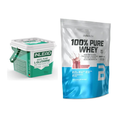 Regenerations-Duo: INLEAD L-Glutamine + BioTech 100% Pure Whey – alle enthaltenen Artikel