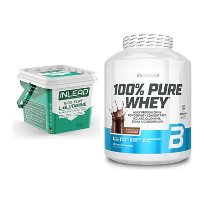 Regenerations-Duo: INLEAD L-Glutamine + BioTech 100% Pure Whey – alle enthaltenen Artikel