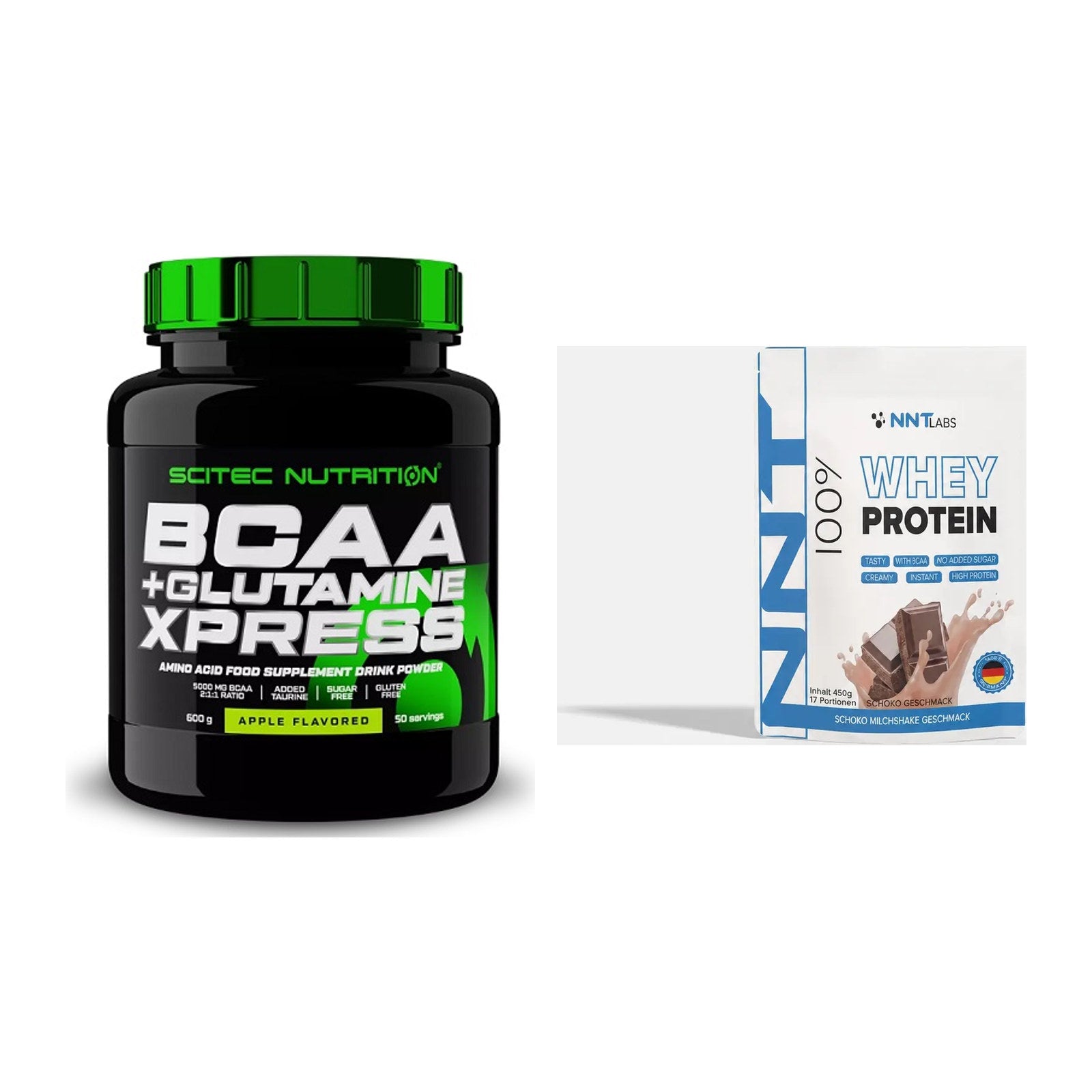 Regenerations-Duo: Scitec BCAA+ Glutamine Xpress + NNT Whey – alle enthaltenen Artikel