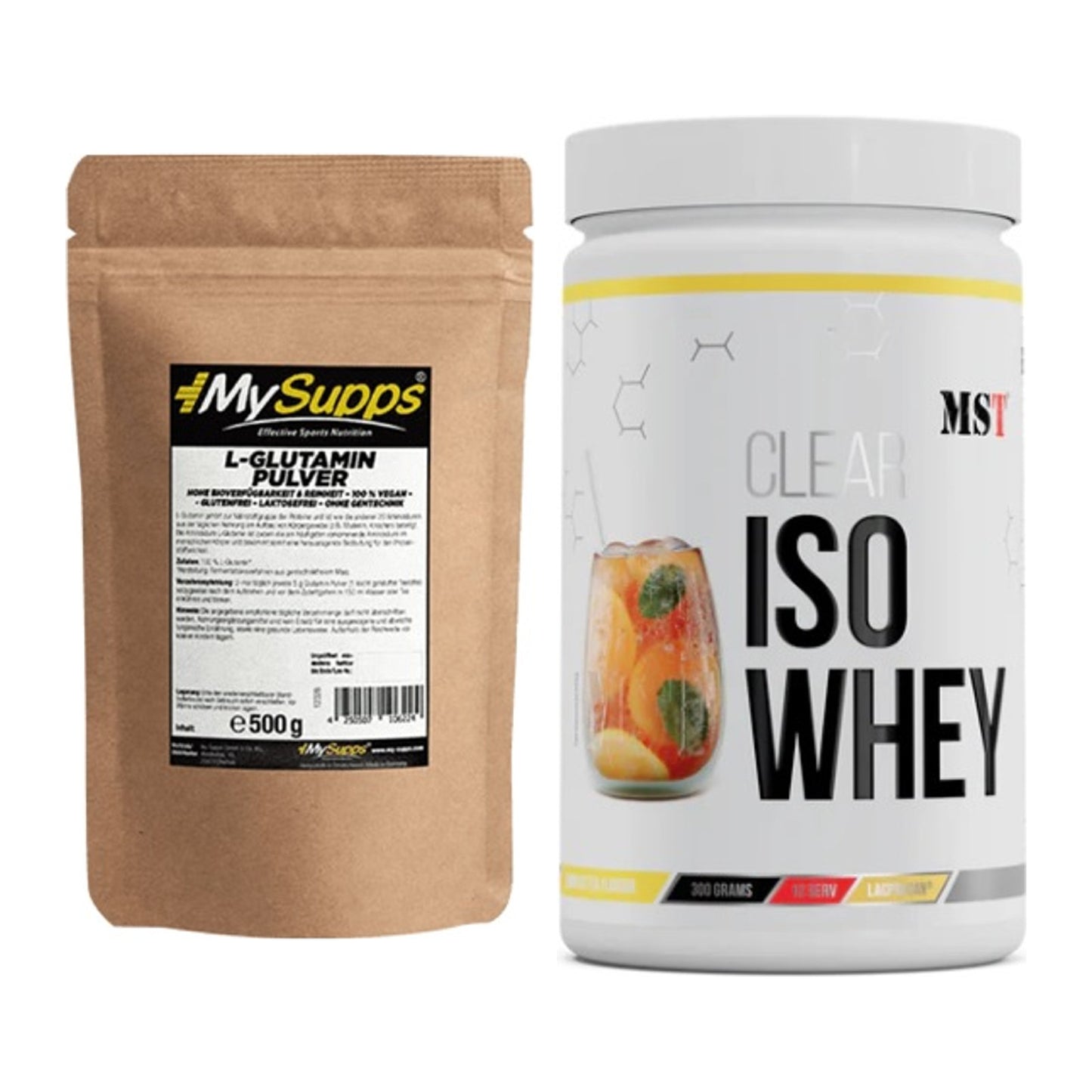 Regenerations-Duo: MySupps Glutamine + MST Iso Clear – alle enthaltenen Artikel