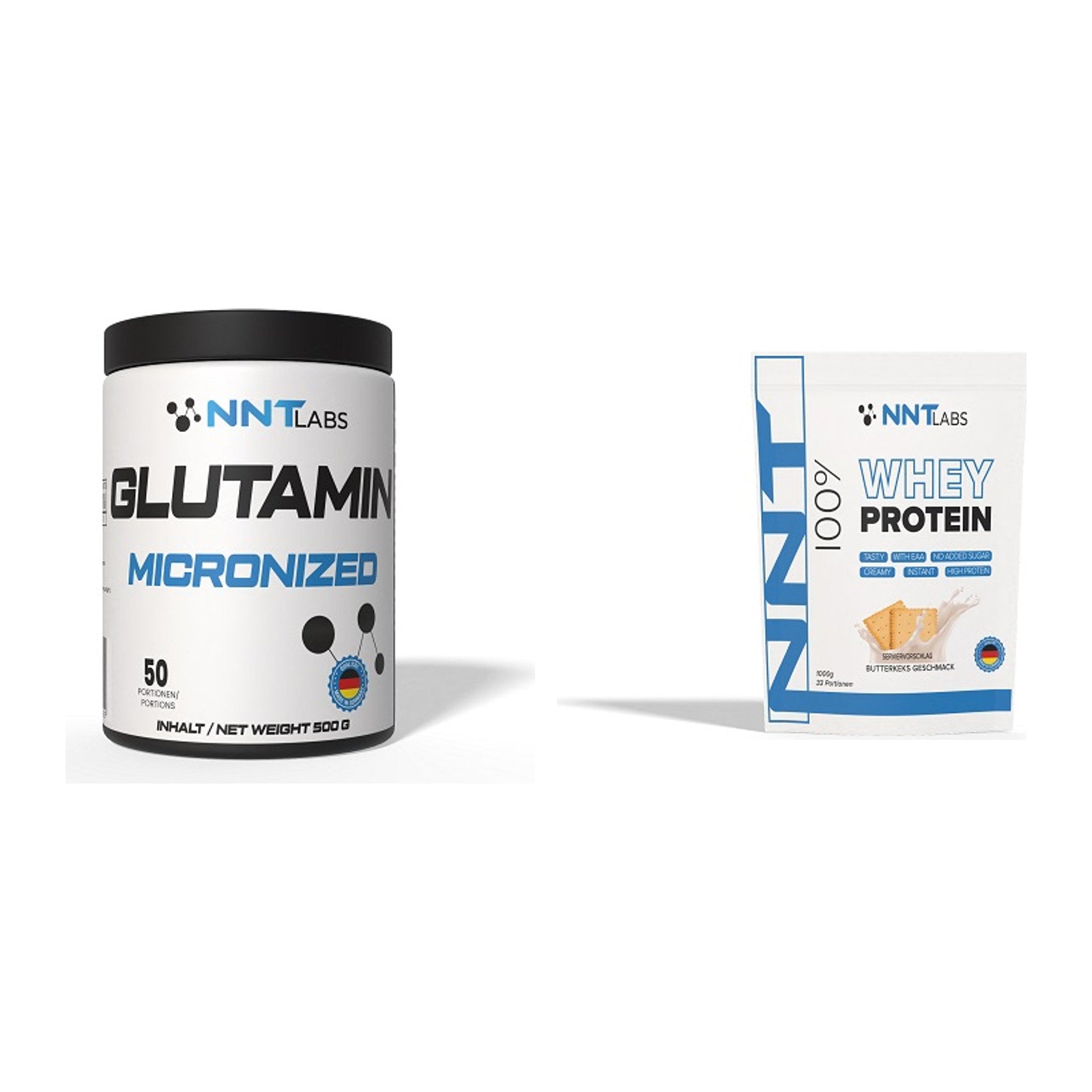 Regenerations-Duo: NNT Glutamin + NNT Whey – alle enthaltenen Artikel