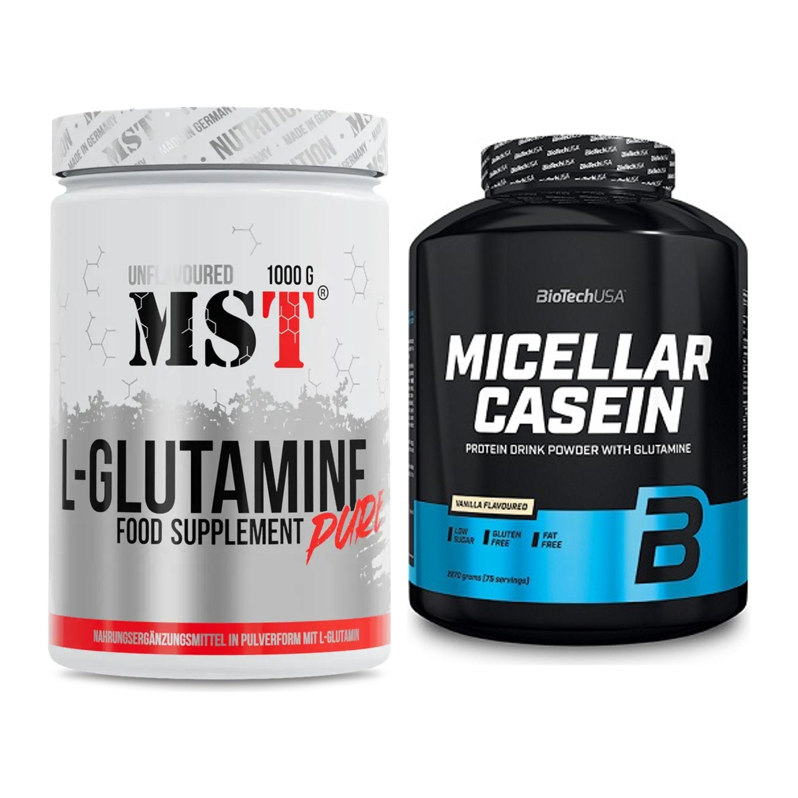 Regenerations-Duo: MST Glutamine + BioTech Micellar Casein – alle enthaltenen Artikel
