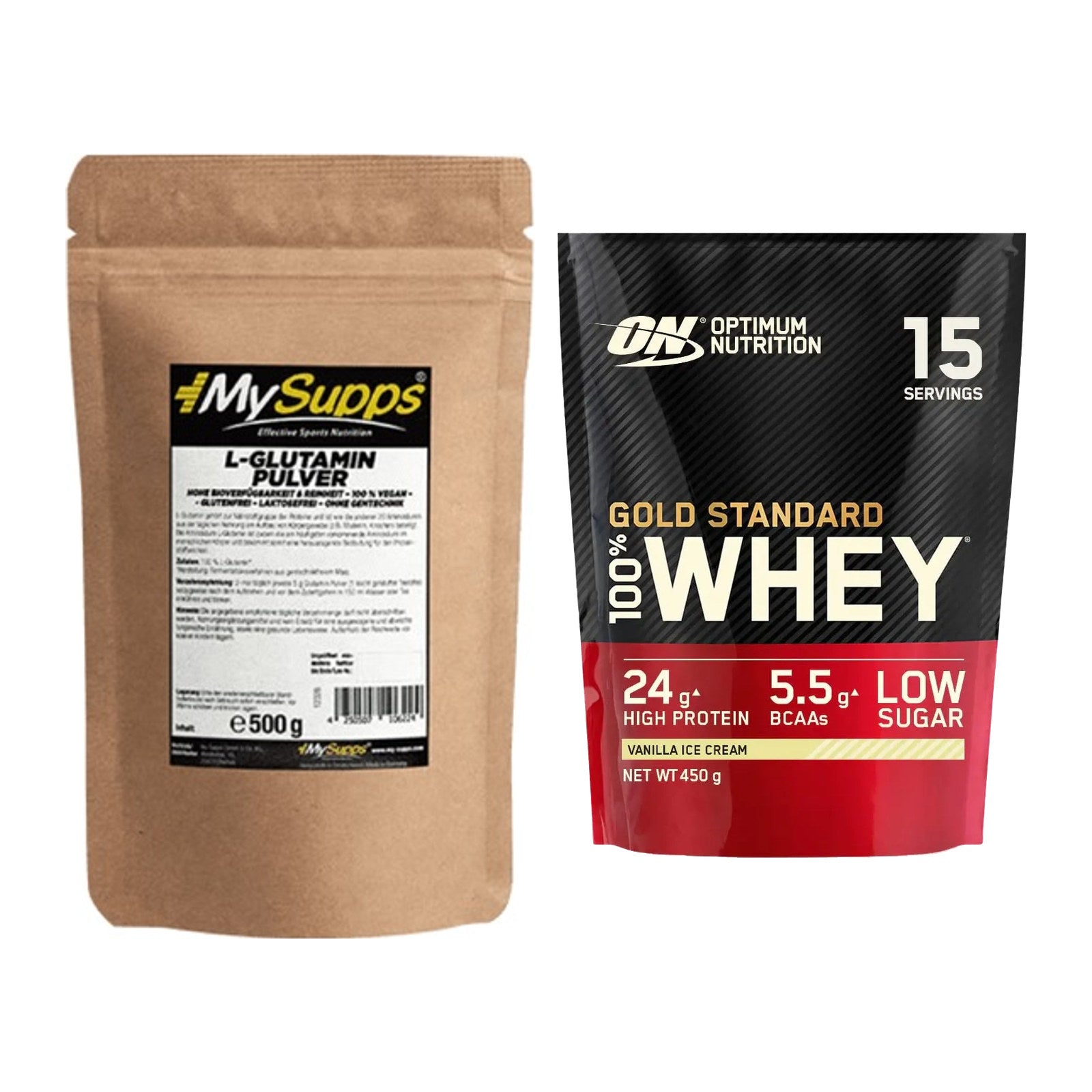 Regenerations-Duo: MySupps Glutamine + ON Whey Gold Standard – alle enthaltenen Artikel