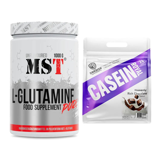 Regenerations-Duo: MST Glutamine + Swedish Supplements Casein Royal – alle enthaltenen Artikel