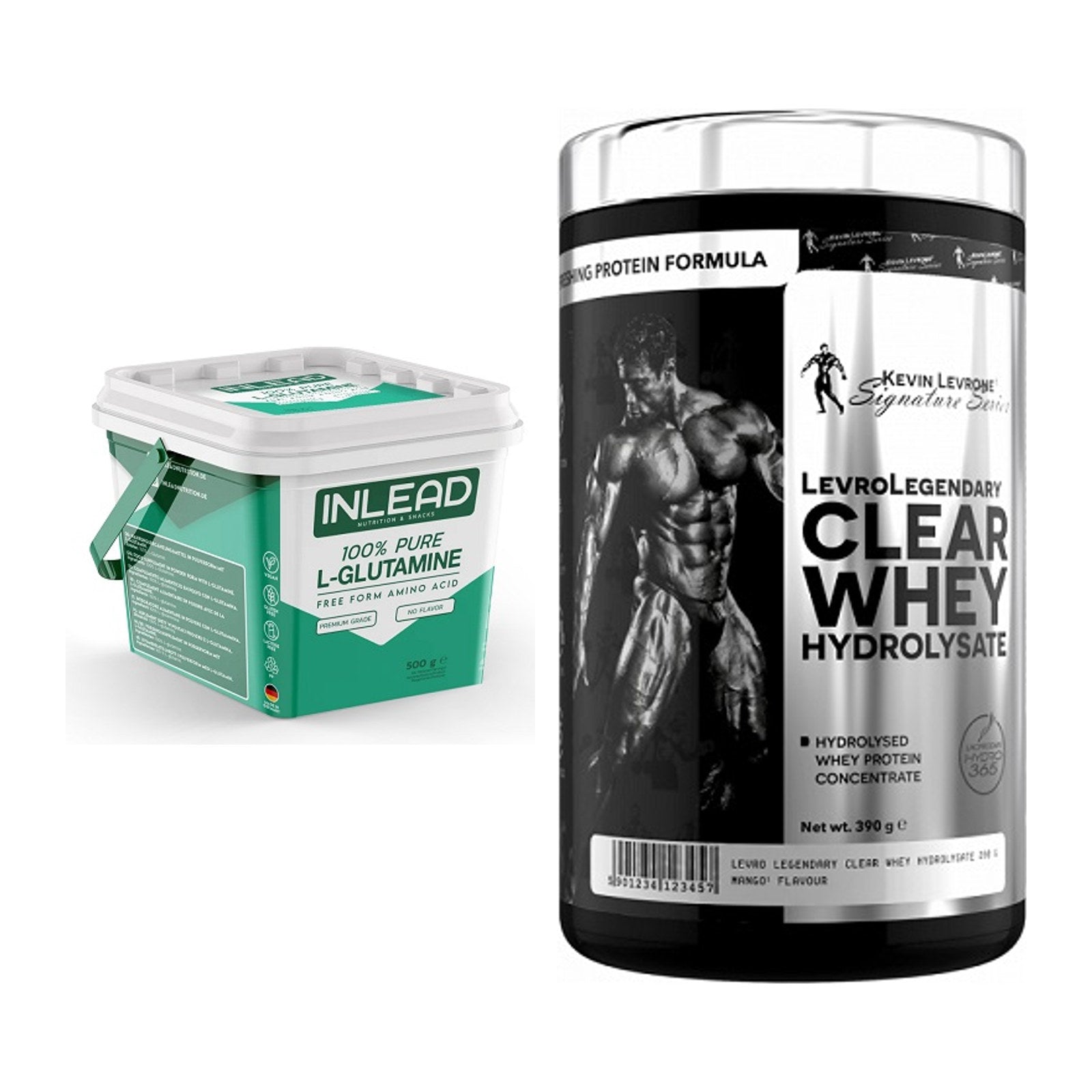Regenerations-Duo: INLEAD L-Glutamine + Kevin Levrone Clear Whey – alle enthaltenen Artikel