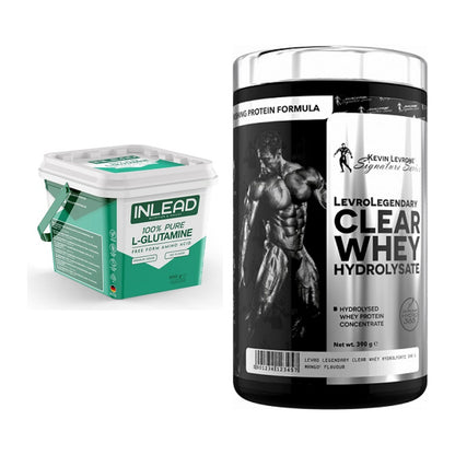 Regenerations-Duo: INLEAD L-Glutamine + Kevin Levrone Clear Whey – alle enthaltenen Artikel