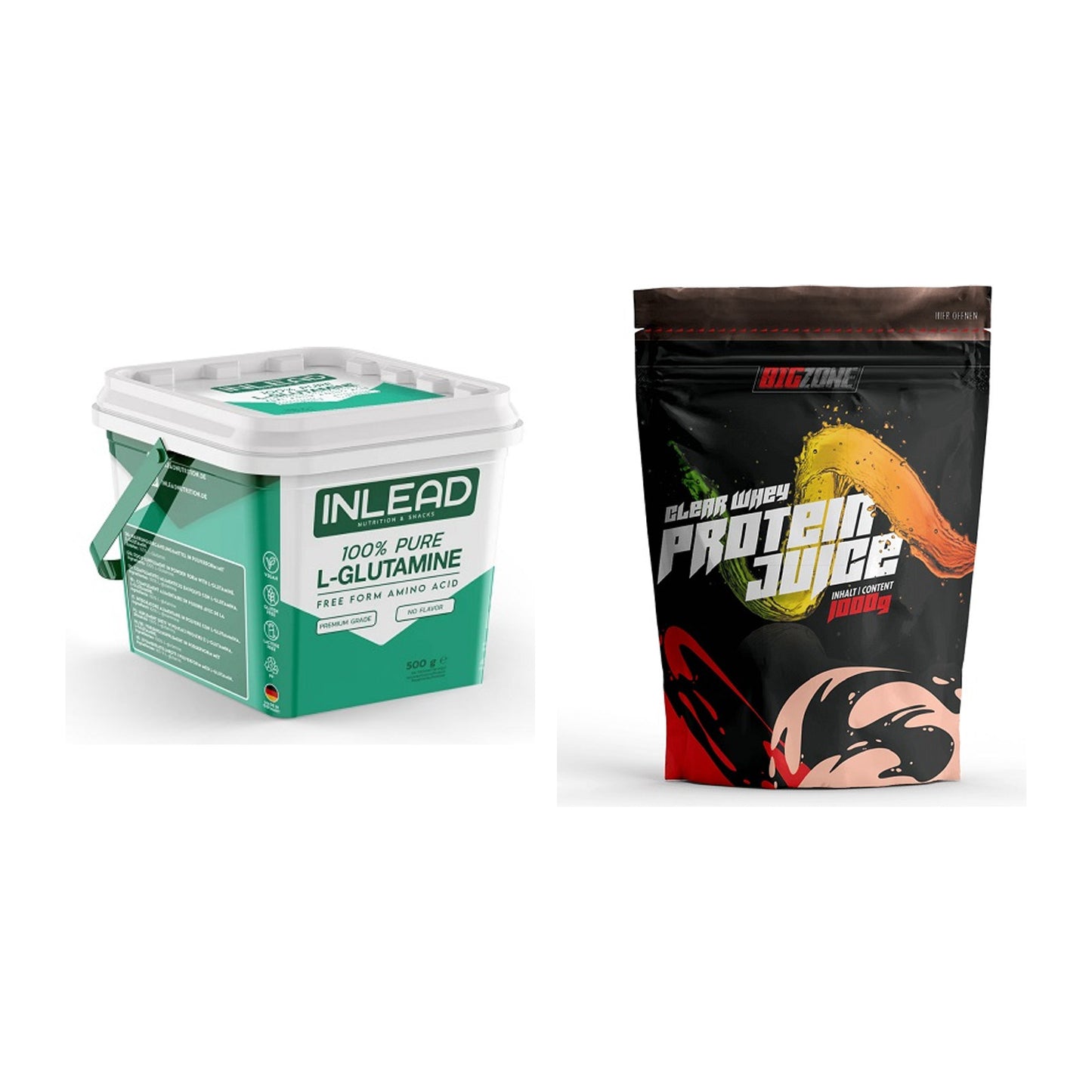 Regenerations-Duo: INLEAD L-Glutamine + Big Zone Clear Whey – alle enthaltenen Artikel