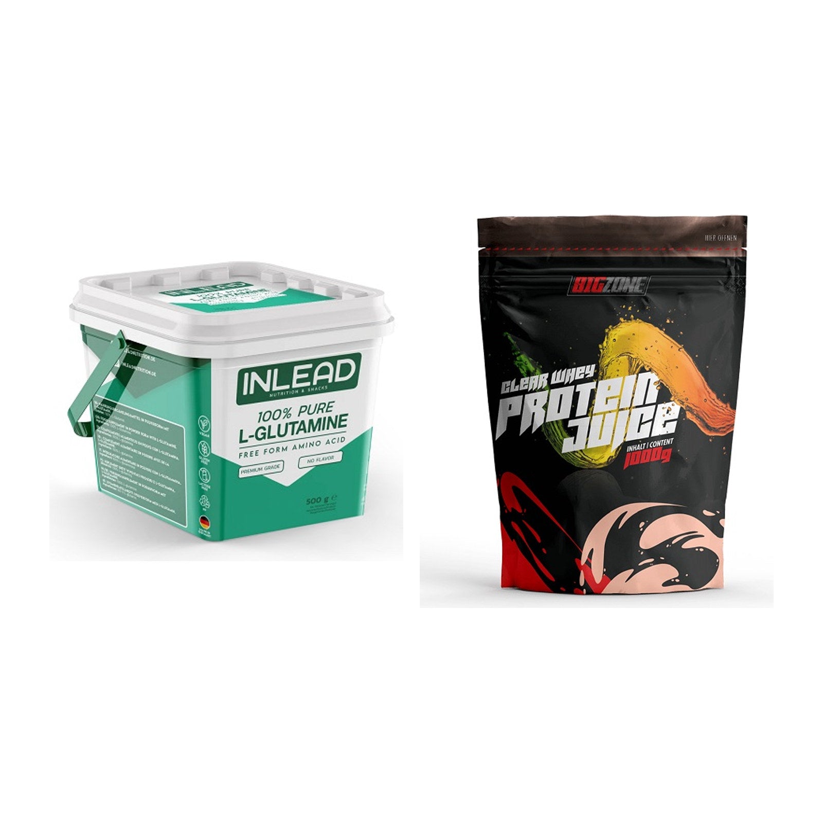 Regenerations-Duo: INLEAD L-Glutamine + Big Zone Clear Whey – alle enthaltenen Artikel
