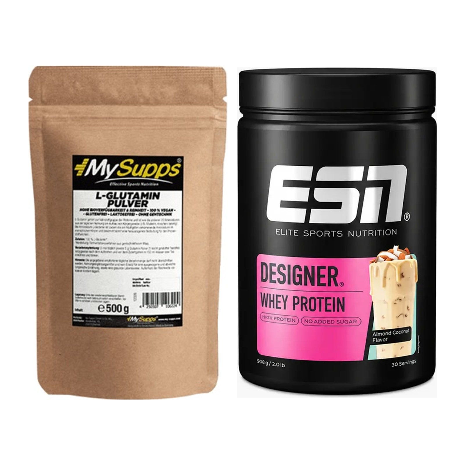 Regenerations-Duo: MySupps Glutamine + ESN Designer Whey – alle enthaltenen Artikel