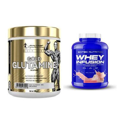 Regenerations-Duo: Kevin Levrone GOLD Glutamine + Scitec Whey Infusion – alle enthaltenen Artikel