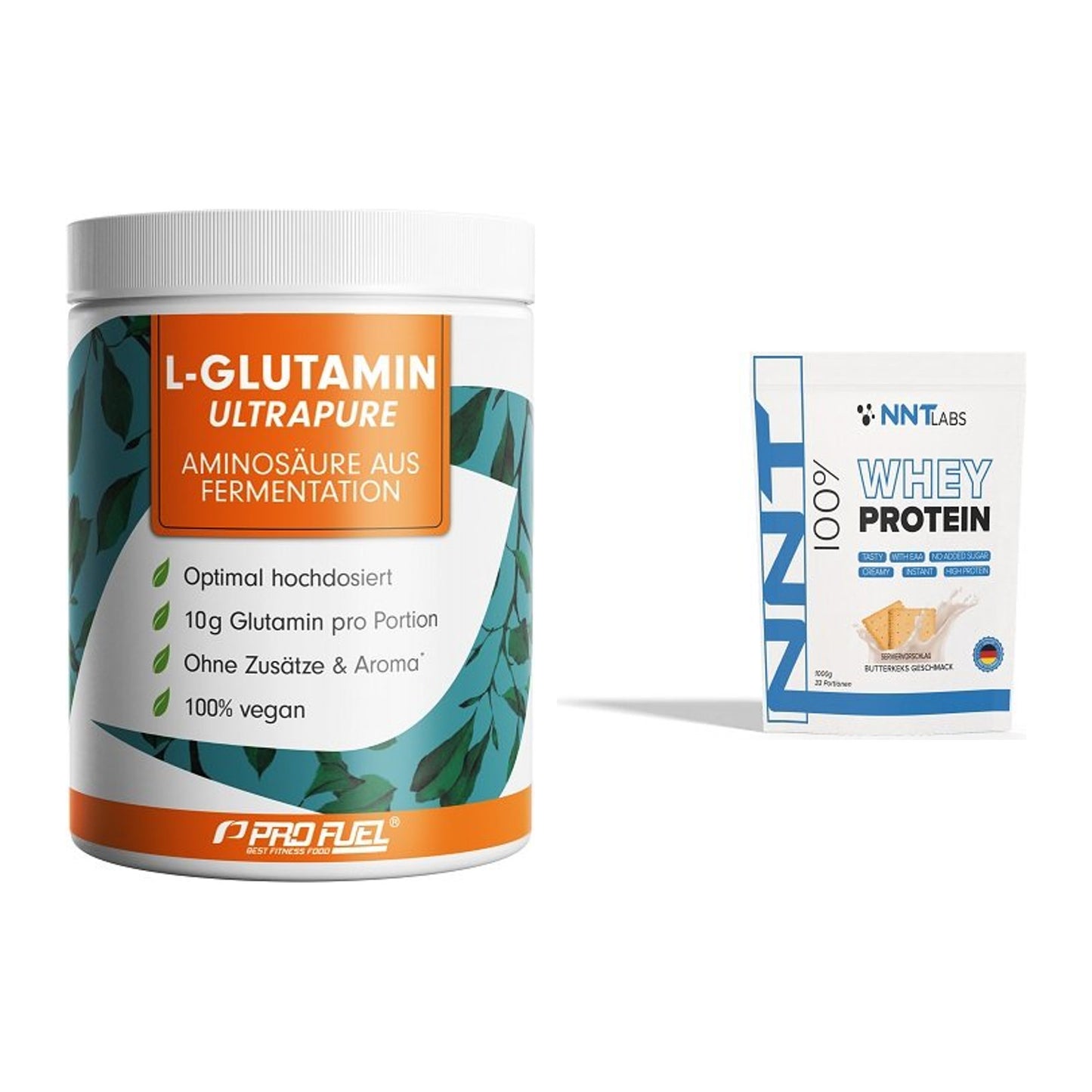Regenerations-Duo: ProFuel Glutamin Ultrapure + NNT Whey – alle enthaltenen Artikel