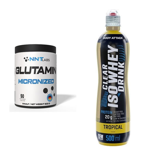 Regenerations-Duo: NNT Glutamin + Body Attack Clear Iso Whey Drink – alle enthaltenen Artikel