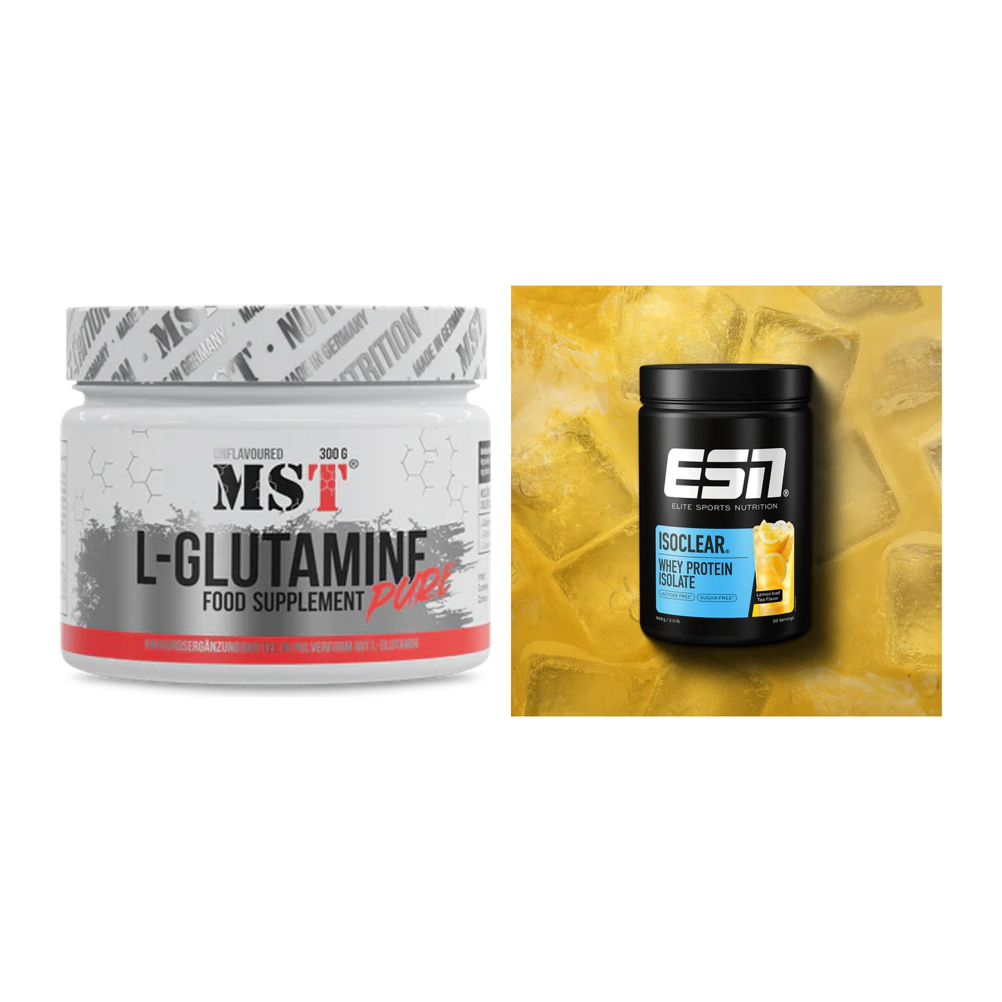 Regenerations-Duo: MST Glutamine + ESN ISOCLEAR Whey Isolate – alle enthaltenen Artikel