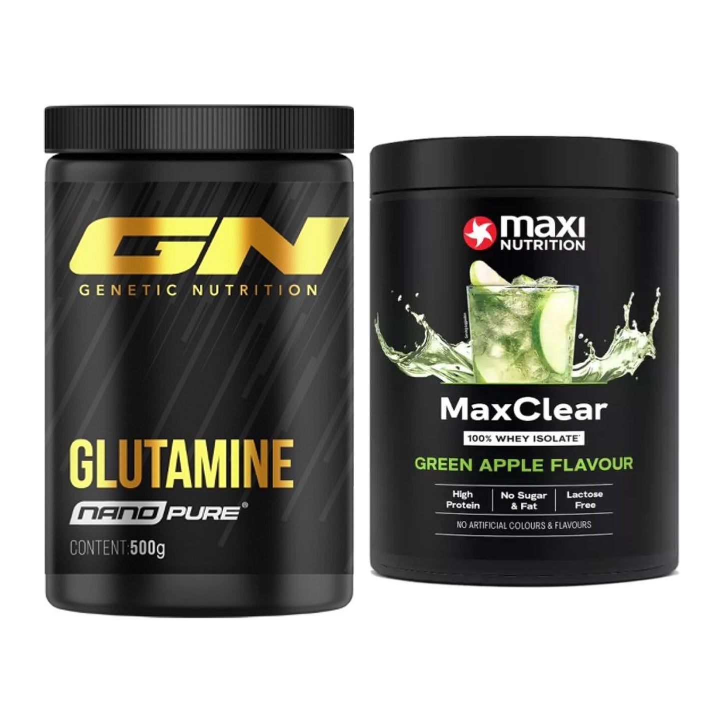 Regenerations-Duo: GN Nano Pure Glutamine + MaxiNutrition MaxClear – alle enthaltenen Artikel