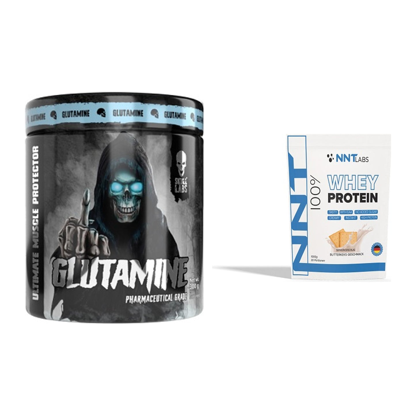 Regenerations-Duo: Skull Labs Glutamine + NNT Whey – alle enthaltenen Artikel