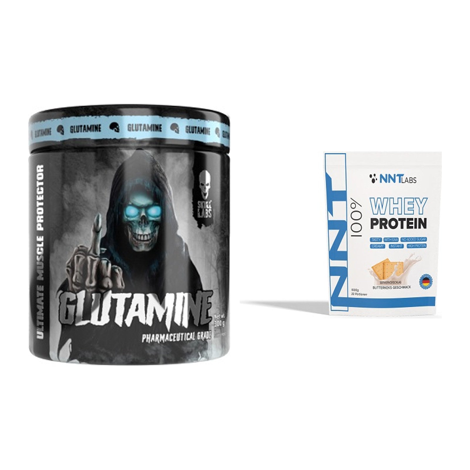 Regenerations-Duo: Skull Labs Glutamine + NNT Whey – alle enthaltenen Artikel