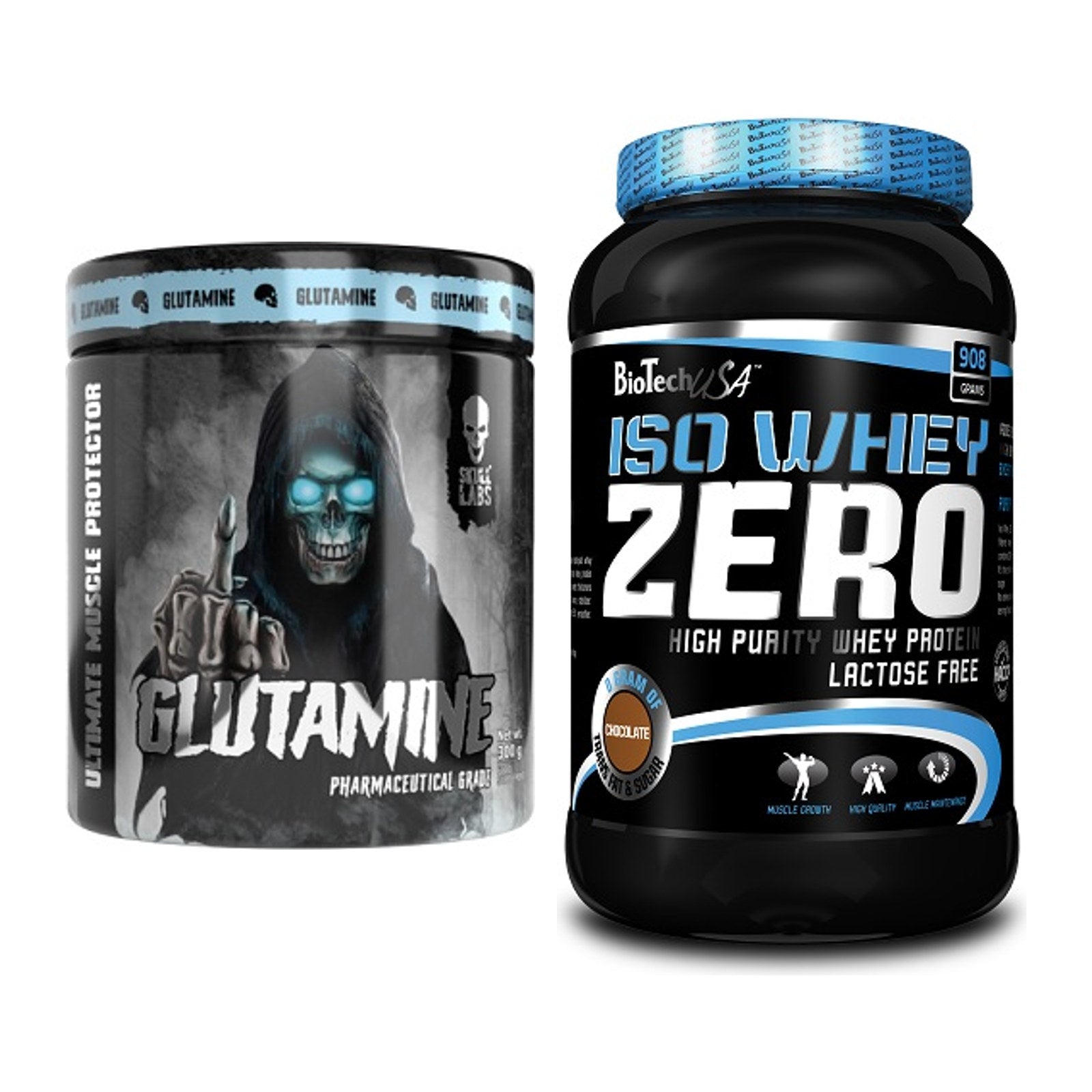 Regenerations-Duo: Skull Labs Glutamine + BioTech Iso Whey Zero – alle enthaltenen Artikel