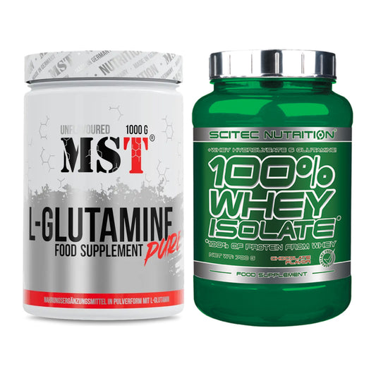 Regenerations-Duo: MST Glutamine + Scitec Whey Isolate – alle enthaltenen Artikel