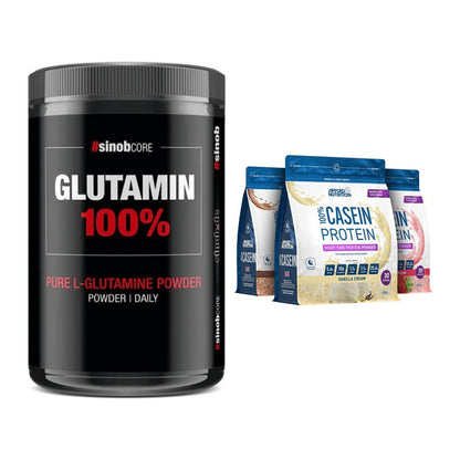 Regenerations-Duo: Sinob Core L-Glutamin + Applied Nutrition 100% – alle enthaltenen Artikel