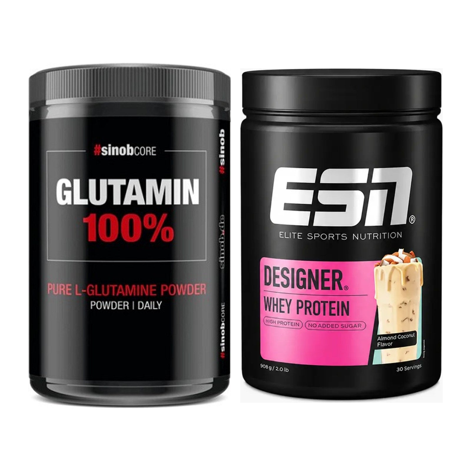 Regenerations-Duo: Sinob Core L-Glutamin + ESN Designer Whey – alle enthaltenen Artikel