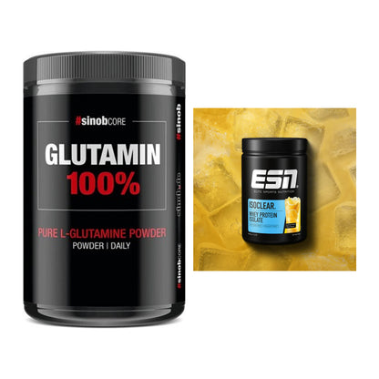 Regenerations-Duo: Sinob Core L-Glutamin + ESN ISOCLEAR Whey Isolate – alle enthaltenen Artikel