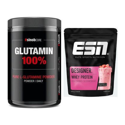 Regenerations-Duo: Sinob Core L-Glutamin + ESN Designer Whey – alle enthaltenen Artikel