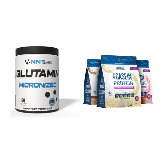 Regenerations-Duo: NNT Glutamin + Applied Nutrition 100% Casein – alle enthaltenen Artikel