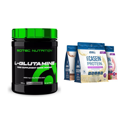 Regenerations-Duo: Scitec L-Glutamin + Applied Nutrition 100% Casein – alle enthaltenen Artikel