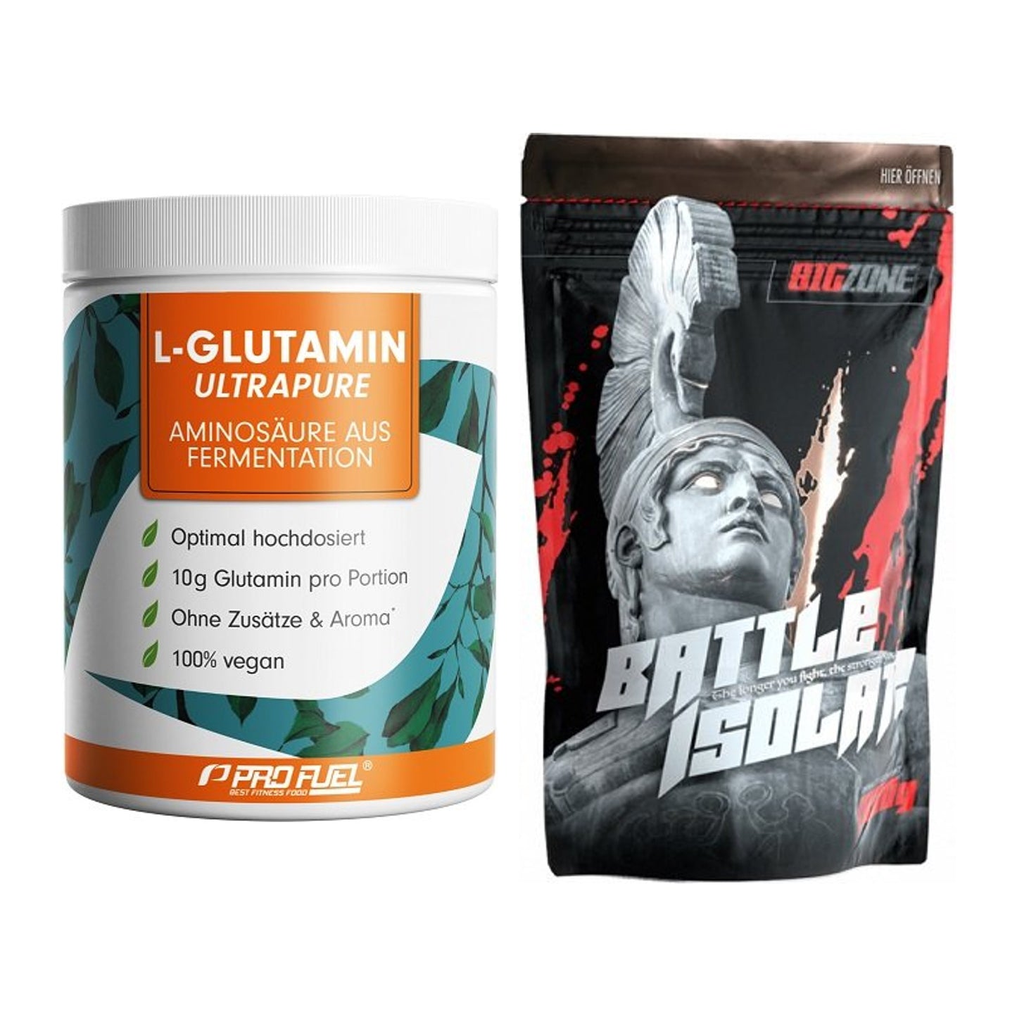 Regenerations-Duo: ProFuel Glutamin + Big Zone Battle Isolate – alle enthaltenen Artikel