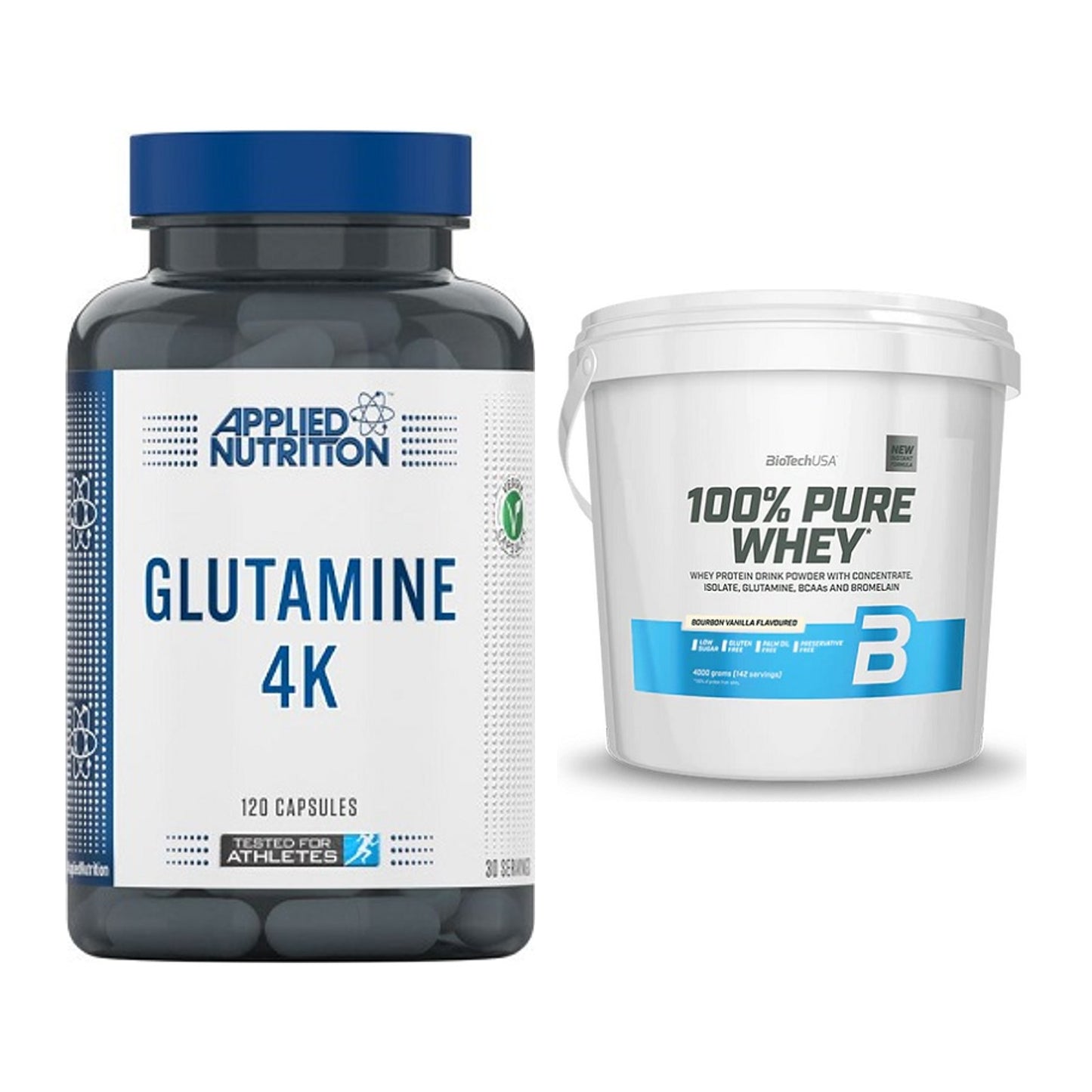 Regenerations-Duo: Applied Nutrition + BioTech 100% Pure Whey – alle enthaltenen Artikel