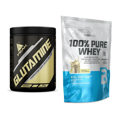 Regenerations-Duo: Peak Glutamin + BioTech 100% Pure Whey – alle enthaltenen Artikel