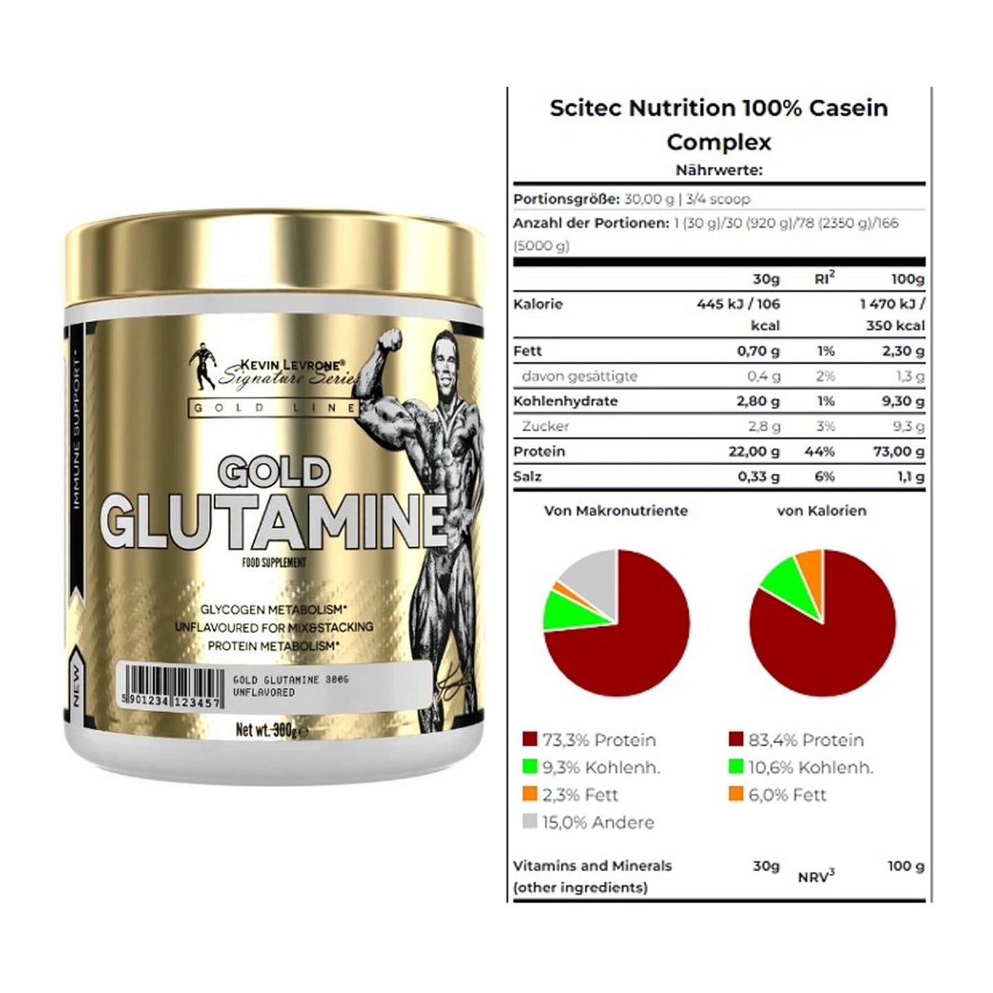Regenerations-Duo: Kevin Levrone GOLD + Scitec Casein Complex – alle enthaltenen Artikel
