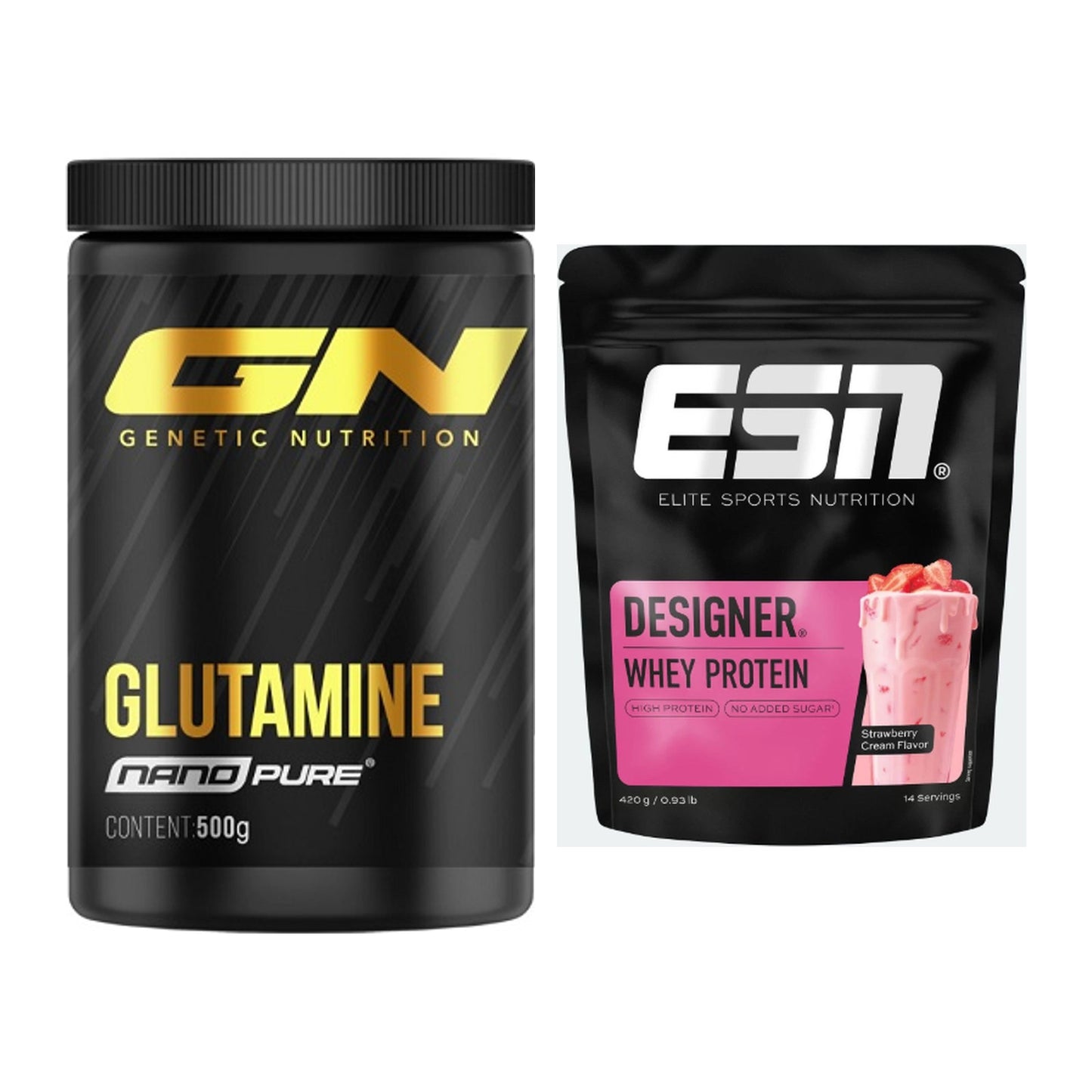 Regenerations-Duo: GN Nano Pure Glutamine + ESN Designer Whey – alle enthaltenen Artikel