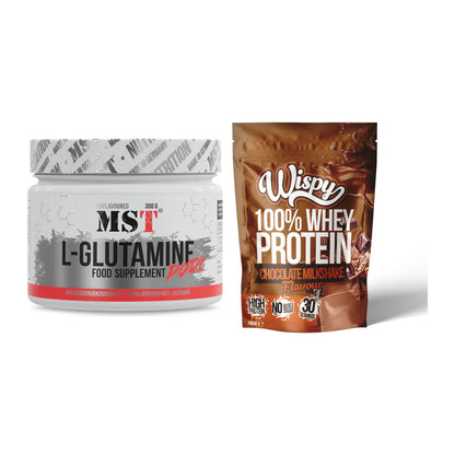 Regenerations-Duo: MST Glutamine + Wispy Whey 100% – alle enthaltenen Artikel