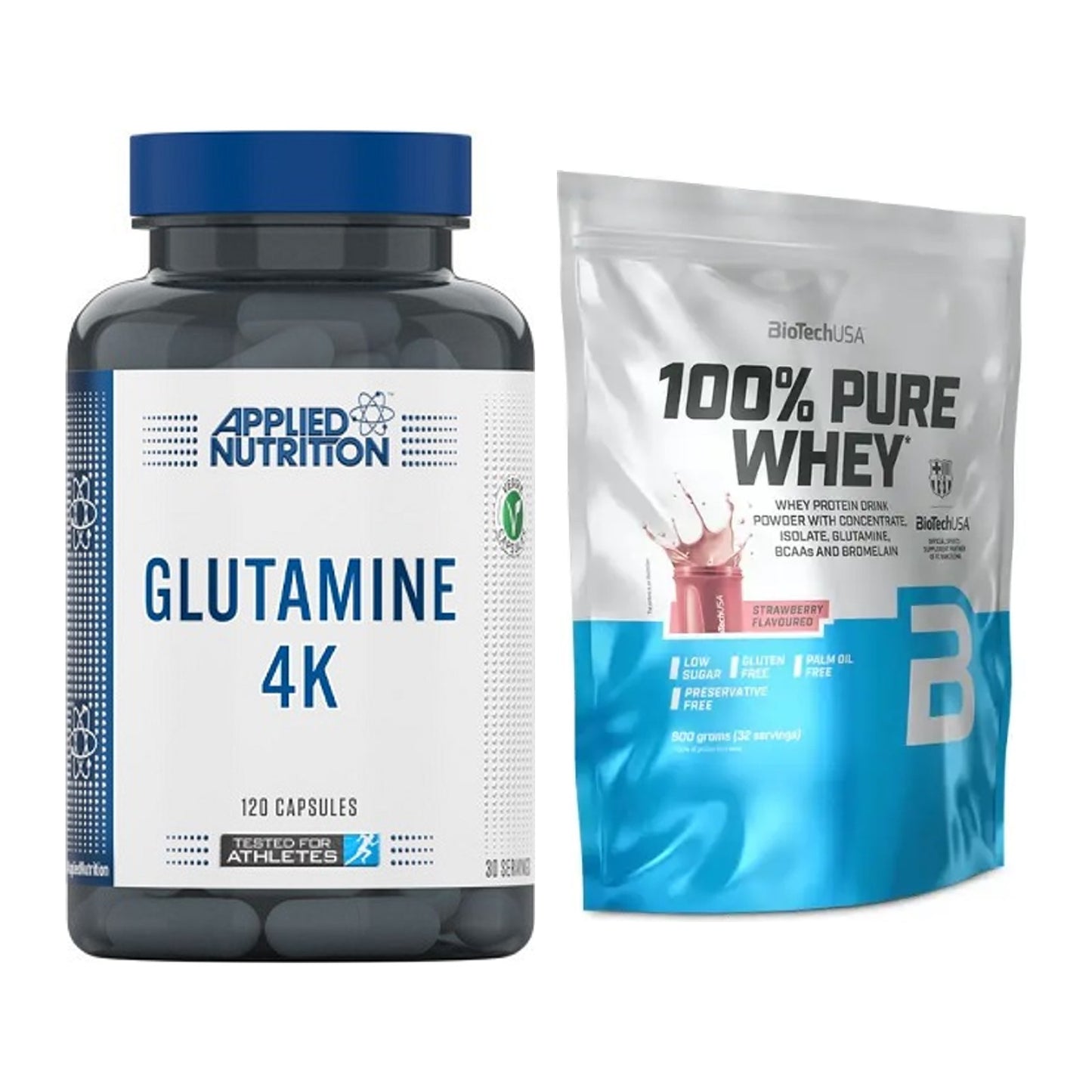Regenerations-Duo: Applied Nutrition + BioTech 100% Pure Whey – alle enthaltenen Artikel