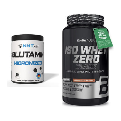 Regenerations-Duo: NNT Glutamin + BioTech Iso Whey Zero Black – alle enthaltenen Artikel