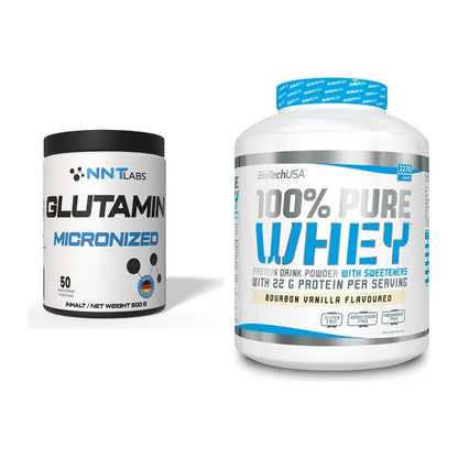 Regenerations-Duo: NNT Glutamin + BioTech 100% Pure Whey – alle enthaltenen Artikel
