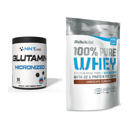 Regenerations-Duo: NNT Glutamin + BioTech 100% Pure Whey – alle enthaltenen Artikel