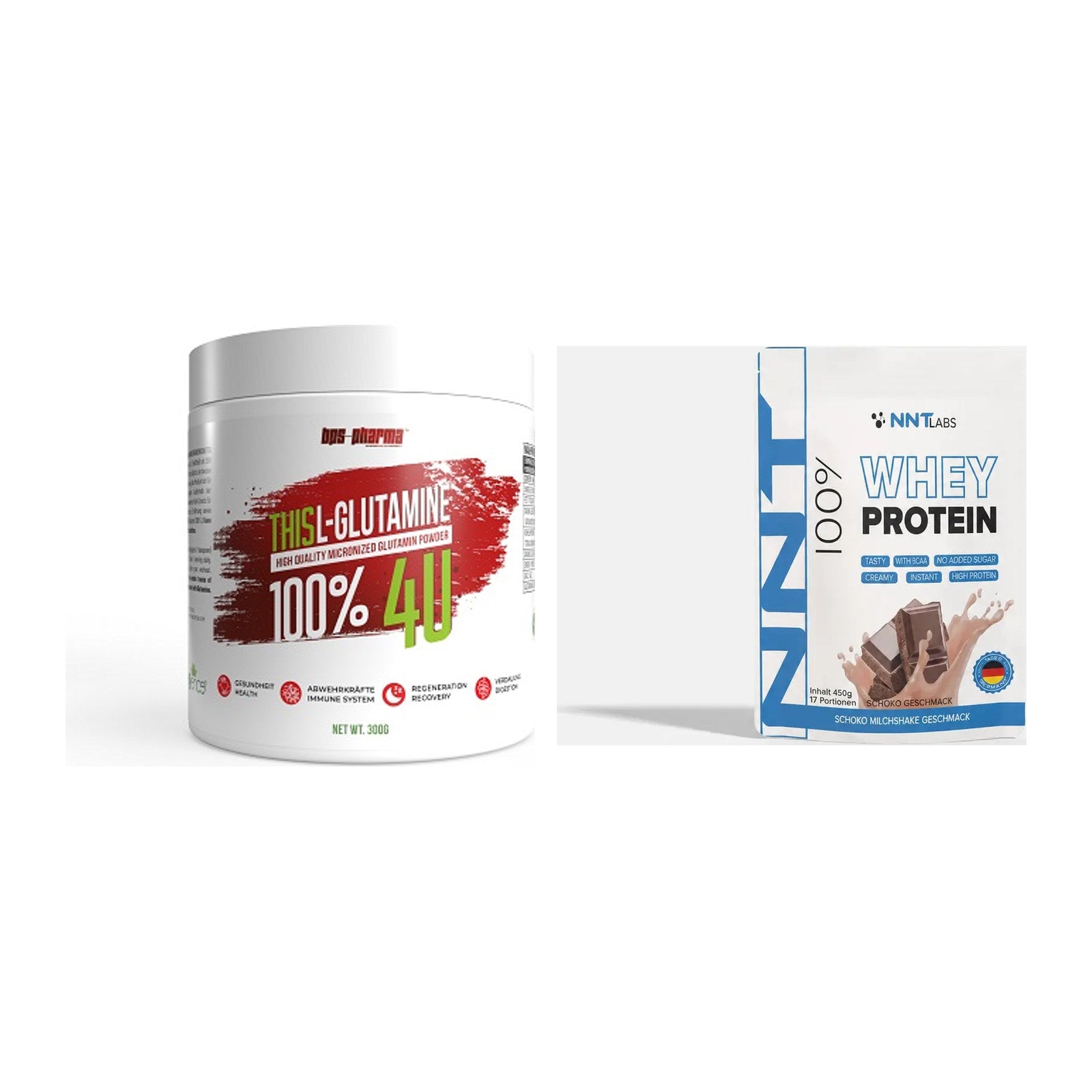 Regenerations-Duo: BPS-Pharma This Glutamin + NNT Whey – alle enthaltenen Artikel