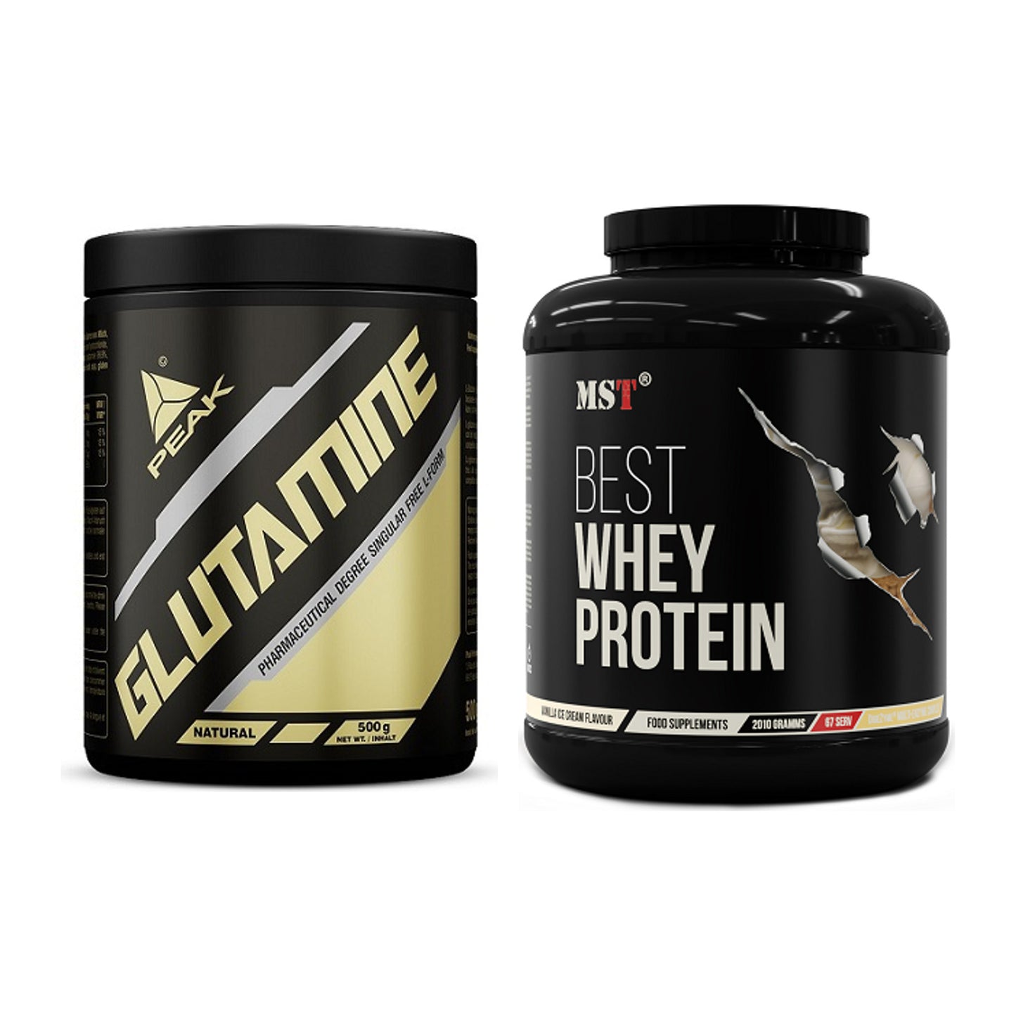 Regenerations-Duo: Peak Glutamin + MST Best Whey Protein – alle enthaltenen Artikel